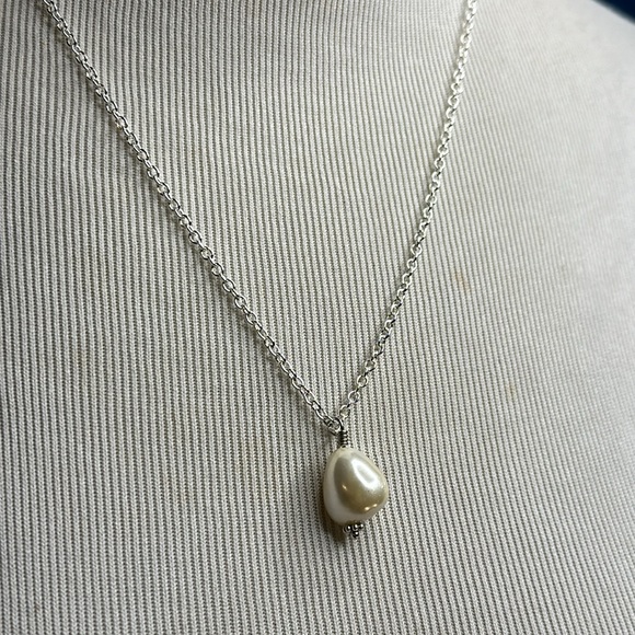 Solitaire pearl necklace #5 - Picture 4 of 8